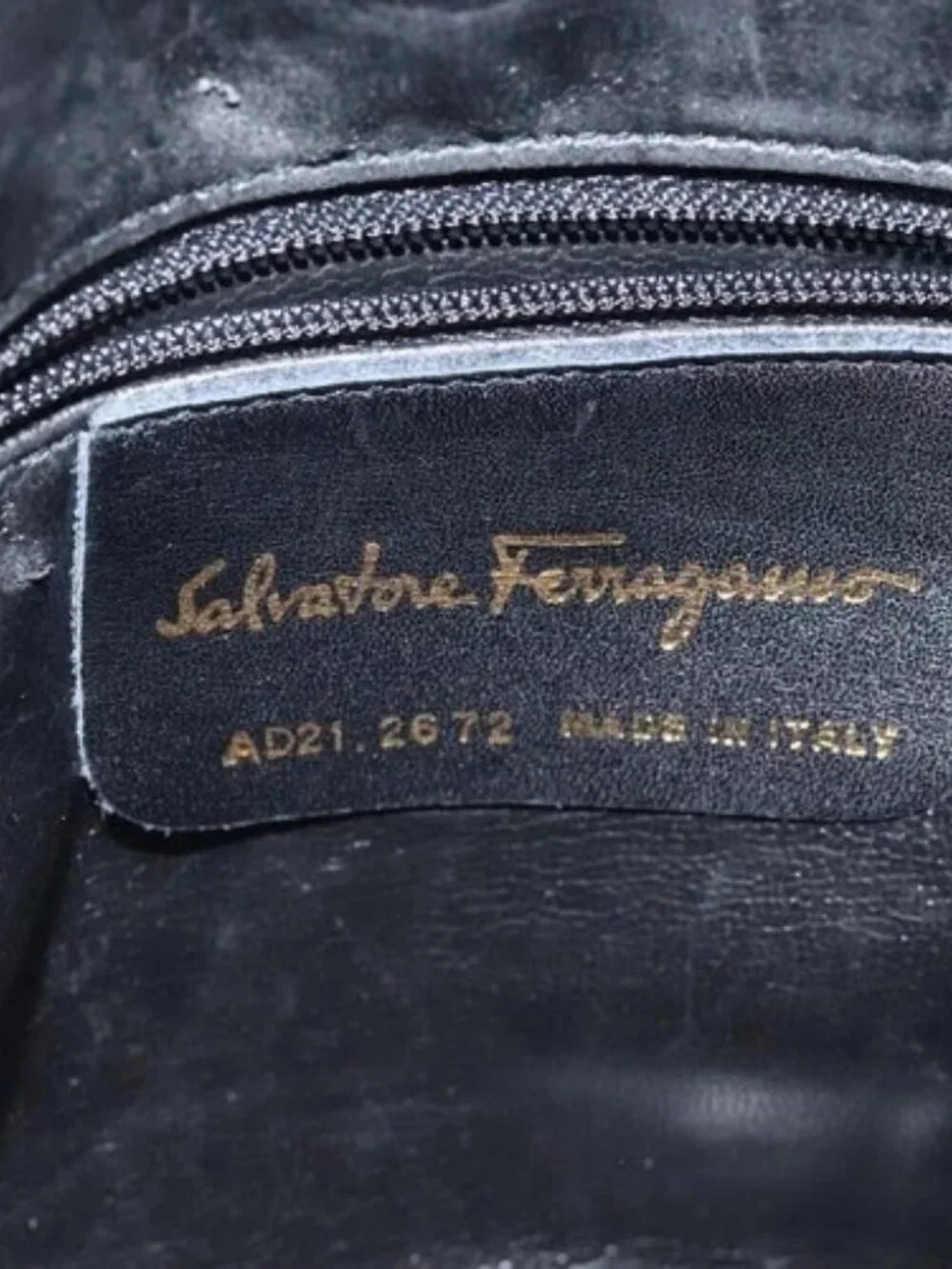 Salvatore Ferragamo Shoulder Bag Canvas Leather Black Auth bs24292